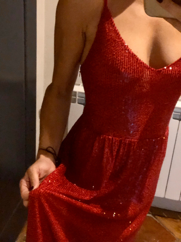 champán Inválido Descolorar Vestido de lentejuelas rojos de Zara talla s - Vinted