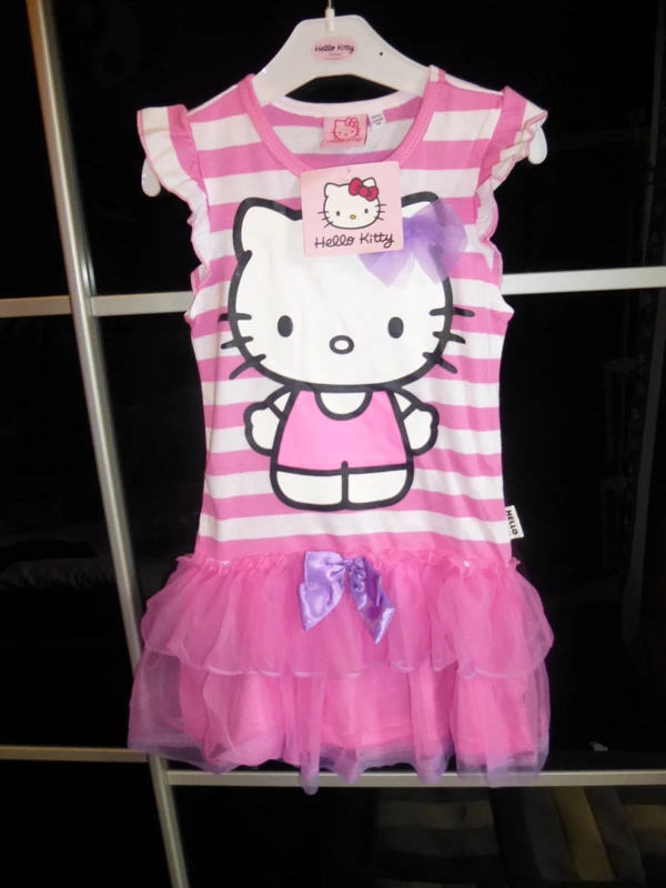 robe ballerine a volant rayé rose HELLO kitty taille 7 / 8 ans