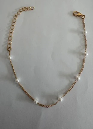 Bracelet doré avec perles blanches, condition: New without tags, €5.50, €6.48 includes Buyer Protection