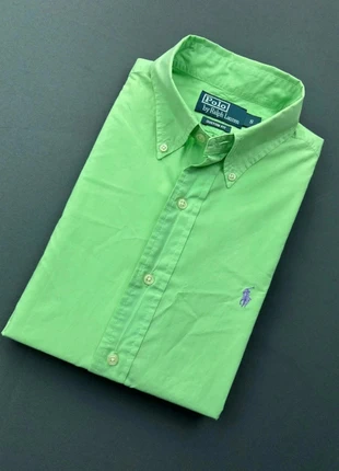 Chemise Homme custom fit unie verte logo brodé violet Ralph Lauren taille S, brand: Ralph Lauren, condizioni: Ottime, taglia: S, €45.00, €47.95 include la Protezione acquisti Pro