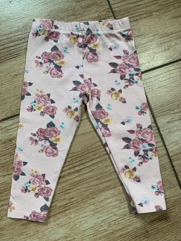 Legginsy w róże spodnie dziecięce legginsy F&F 74 1