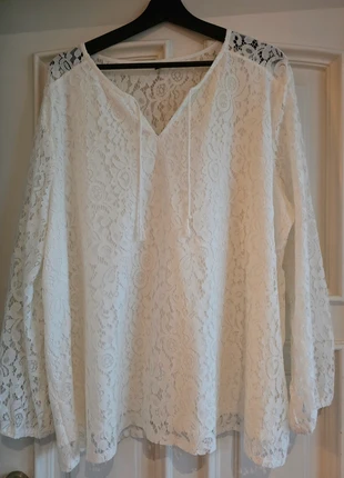 2XL witte, fashion blouse, estado: Nuevo sin etiquetas, tamaño: XXL / 44 / 16, 7,50 €, 8,58 € Protección al comprador incluida