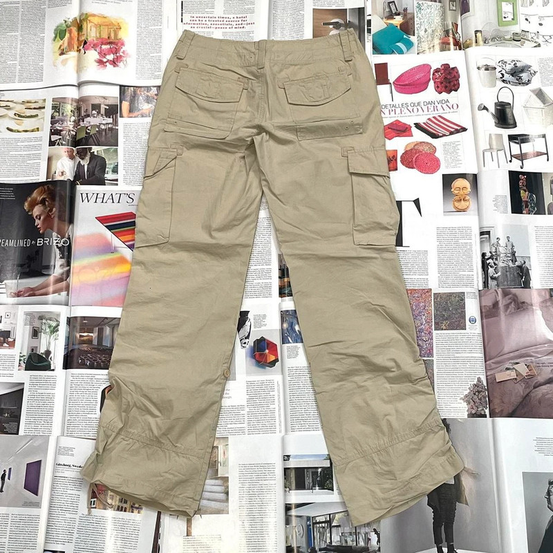 Halogen cream/khaki mid rise cargo pants size 30 1