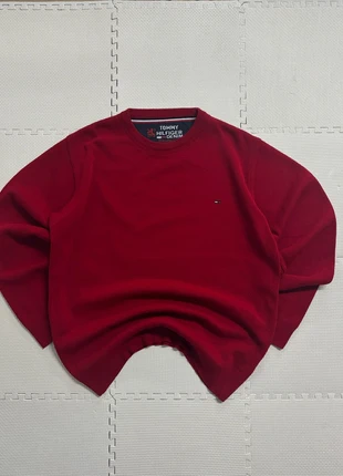 Tommy Hilfiger Denim Red Burgundy 100% Virgin Wool Sweater Crewneck Y2K Old Money Preppy Knit Jumper, marque: Tommy Hilfiger, état: Très bon état, taille: M, 19,90 €, 21,60 € Protection acheteurs incluse