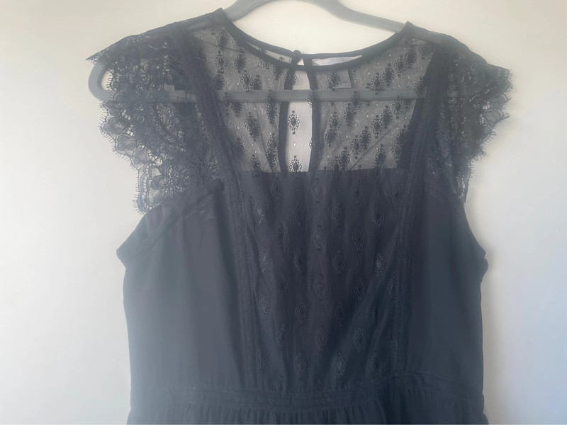 Black dress with lace yoke 2