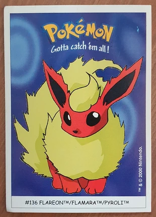 Sticker Dunkin Boomer Pokémon #136 Pyroli, merk: Pokémon, staat: Heel goed, € 2,00, € 2,80 inclusief Kopersbescherming