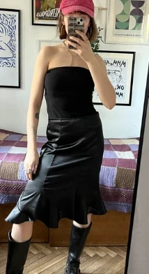 Czarna elegancka satynowa spódnica S coquette parisian fairycore lolita, brand: Parisian, condition: Very good, size: S / 36 / 8, €15.00, €16.45 includes Buyer Protection