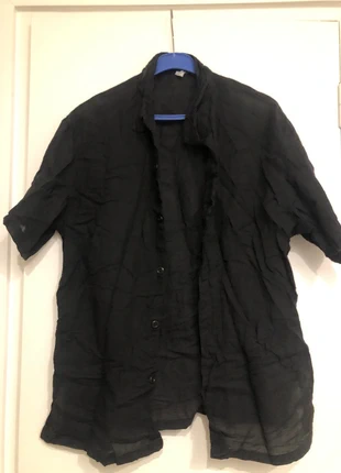 Chemise d’été noire manches courtes, merk: Vintage Dressing, staat: Heel goed, maat: M, € 2,00, € 2,80 inclusief Kopersbescherming