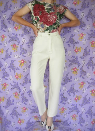 pantalon jeans blanc Gérard Darel vintage taille haute lyocell, T 36/ 38, brand: Gerard Darel, condition: Very good, size: S / 36 / 8, €49.00, €52.15 includes Buyer Protection Pro