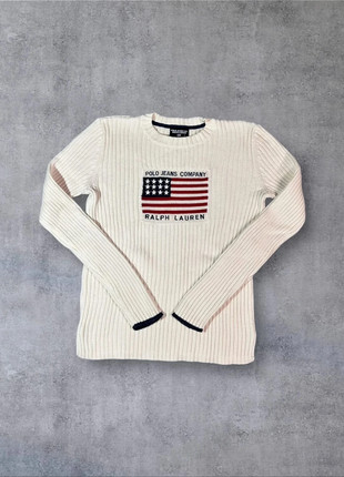 Pull Ralph Lauren USA Flag Vintage Blanc - Taille S, brand: Ralph Lauren, condizioni: Ottime, taglia: S / IT 40 / EU 36, €60.00, €63.70 include la Protezione acquisti Pro