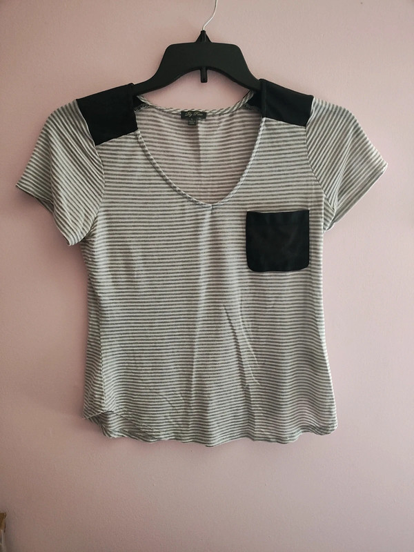 Lilly Rose striped gray and black shirt 1