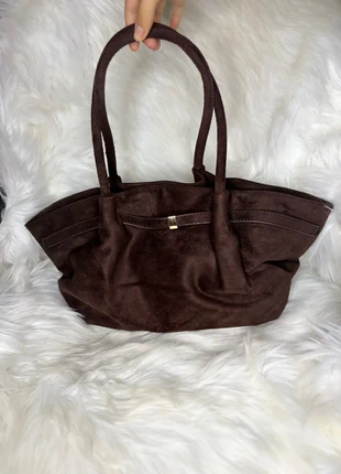 👜 Sac cabas effet daim chocolat – chic, doux et élégant, brand: Vintage Dressing, condition: Very good, €29.99, €32.19 includes Buyer Protection Pro