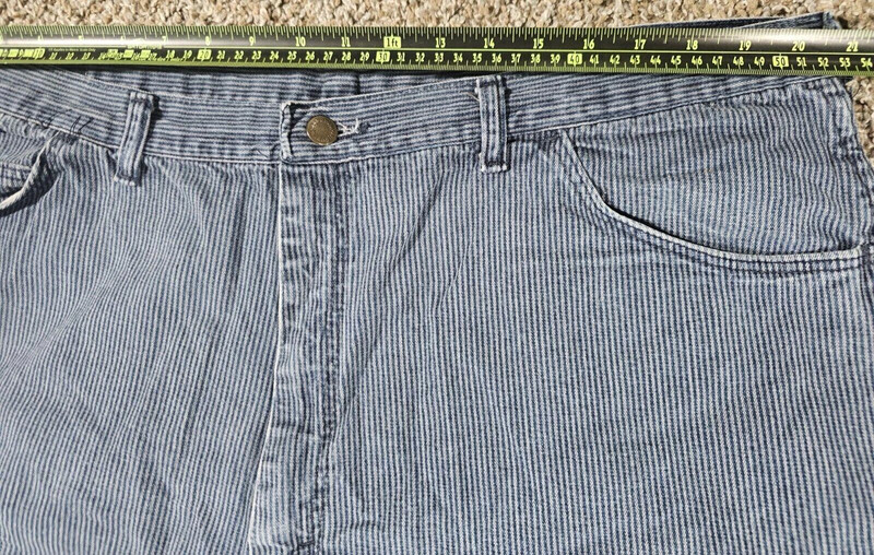 Wrangler Made In Usa Seersucker Blue White Shorts 42 Stained 3