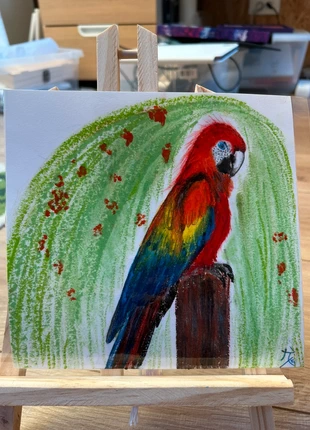 Dessin original : Perroquet dans la verdure, marca: Art, estado: Nuevo con etiquetas, 8,00 €, 9,10 € Protección al comprador incluida