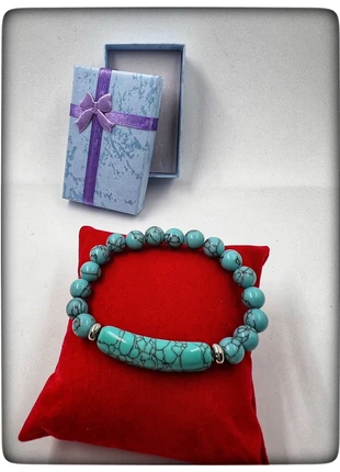 🎁 Bracelet turquoise – Pierre de guérison & d’harmonie | Boîte cadeau incluse, marke: Nature, zustand: Sehr gut, 10,30 €, 11,52 € beinhaltet Vinted-Käuferschutz Pro