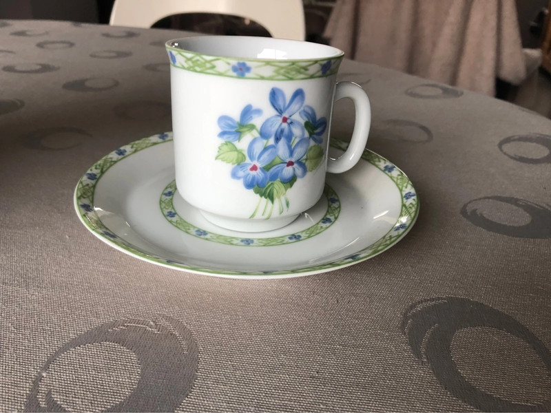 Set de 6 tasses a cafe floral