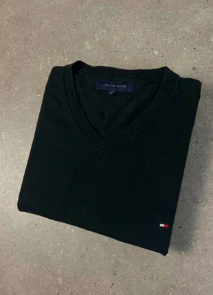 Pull/Sweat a col V Tommy Hilfiger XL Noir Homme logo brodé coton, brand: Tommy Hilfiger, condition: Very good, size: XL, €20.25, €21.96 includes Buyer Protection Pro