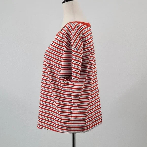 Zara striped tees-short sleeve red Sz M 3