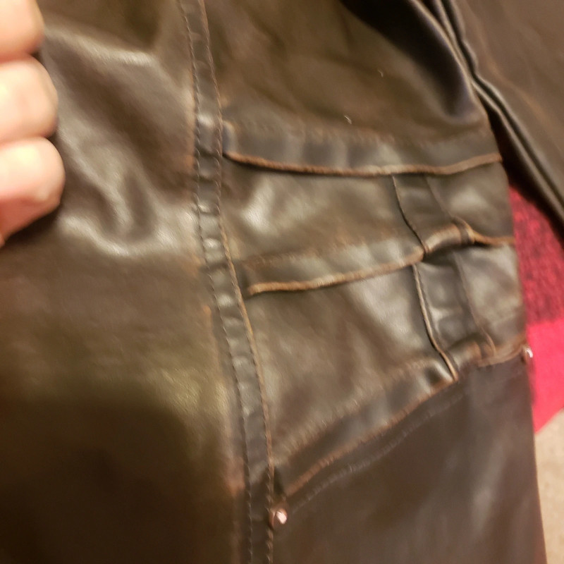 Pleated Brown Leather Jacket 3