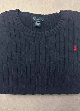 Ralph Lauren pull torsadé bleu marine col rond – taille XS homme (20 garçon), marque: Polo Ralph Lauren, état: Très bon état, taille: XS, 50,00 €, 53,20 € Protection acheteurs incluse