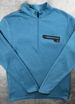 sweat polaire Adidas Golf bleu zippé poche poitrine - M homme - polyester coton 2PL 44, marque: adidas, état: Très bon état, taille: M, 18,00 €, 19,60 € Protection acheteurs (Pro) incluse