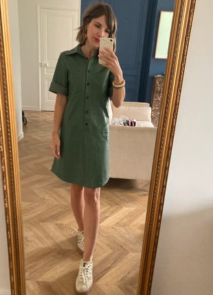 Robe simili cuir kaki Naf Naf, merk: Mango, staat: Nieuw zonder prijskaartje, maat: XS / 34 / 6, € 39,00, € 41,65 inclusief Kopersbescherming