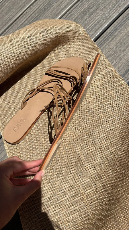 Genuine leather tan strap sandals 2