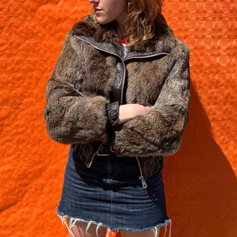 90s Fur Bomber - Vinted