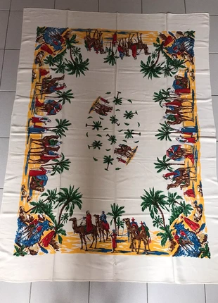 Nappe rectangle imprimé, scénographie exotique vintage rétro psychédélique chic, brand: Vintage Dressing, condition: Very good, €8.50, €9.63 includes Buyer Protection
