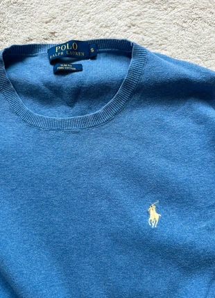 Polo Ralph Lauren Slim Fit Pullover aus Pima-Baumwolle in blau Rundhalsausschnitt, merk: Ralph Lauren, staat: Heel goed, maat: S, € 25,00, € 26,95 inclusief Kopersbescherming