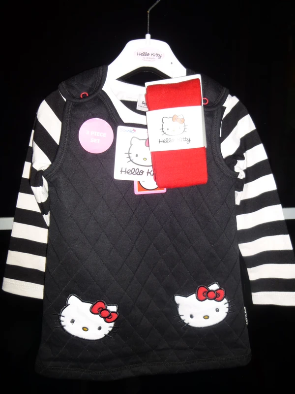 robe polo manche long collant HELLO kitty taille 12 / 18 mois