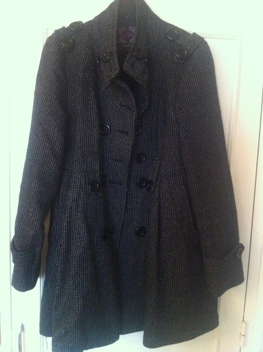 Manteau gris laine forme trapèze 4