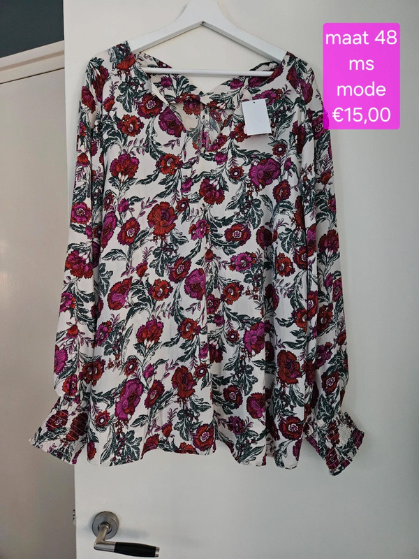 Nieuwe blouse bloemen maat 48 ms mode