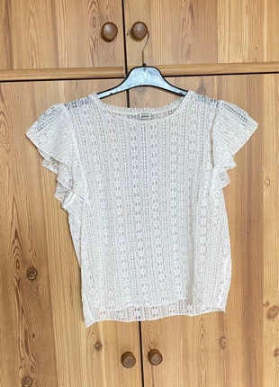 Top dentelle à fleurs PIMKIE manches volantées, brand: Pimkie, condition: Very good, size: S, €7.00, €8.05 includes Buyer Protection