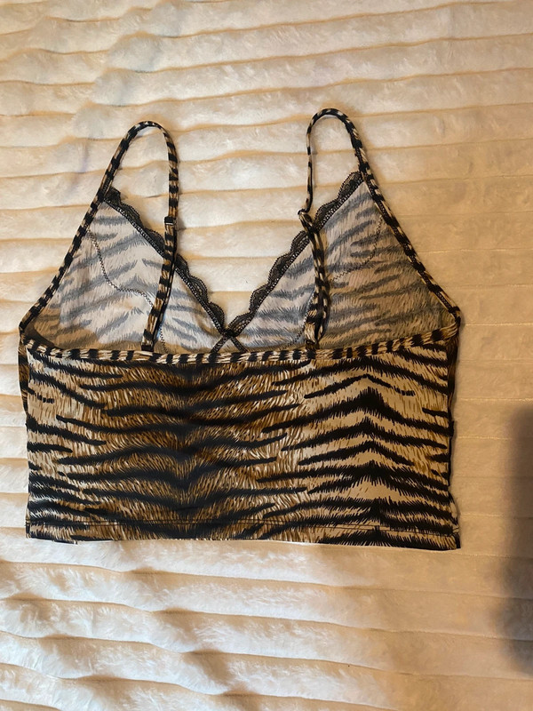 Animal print cami lace cropped with bow 3