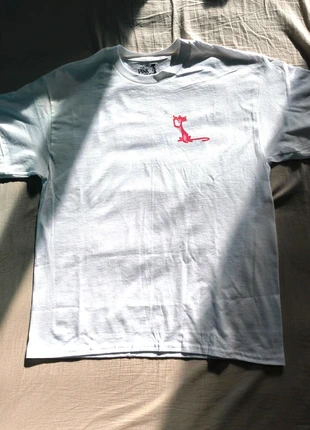 T-shirt Pink Panther Logo minimaliste grand dessin arrière Taille L Blanc, brand: pink panther, condition: Very good, size: L, €15.99, €17.49 includes Buyer Protection
