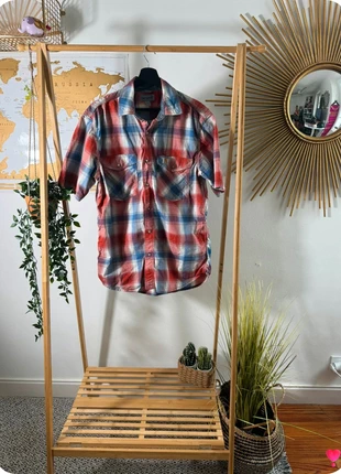 Chemise Carhartt Relaxed Fit manches courtes à carreaux bleue/rouge bouton pression Taille M, merk: Carhartt, staat: Goed, maat: M, € 19,90, € 21,60 inclusief Kopersbescherming Pro