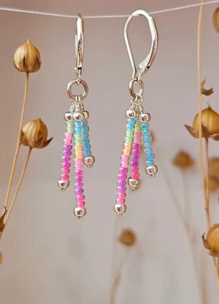 Super cute sterling silver rainbow bead earrings, staat: Nieuw met prijskaartje, € 12,00, € 13,30 inclusief Kopersbescherming