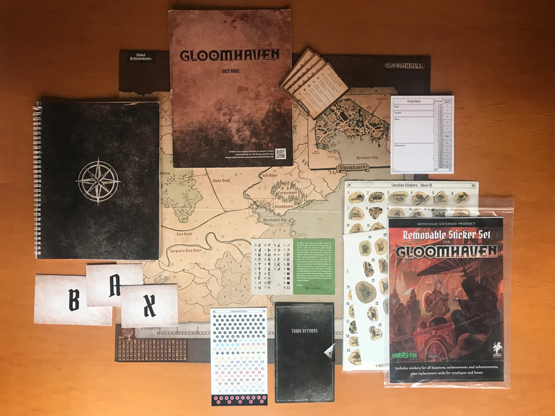 Gloomhaven - Kickstarter First Edition - 2017 + miniatures + wood organizer 5