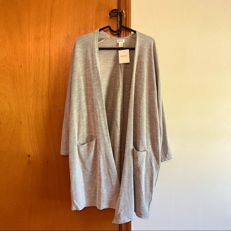 DONNI. Ribbed Sandwash Open Cardigan 2