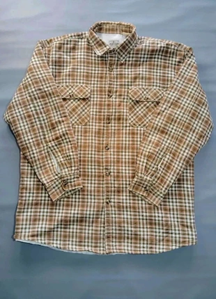 Veste / Surchemise à carreaux vintage Giani Feroti blanc - kaki 100 % coton Taille XL, brand: Giani Feroti, condition: Very good, size: XL, €25.00, €26.95 includes Buyer Protection Pro