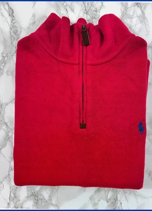 Pull 1/4 Zip Ralph Lauren Rouge / Logo brodé Bleu marine / Taille M Homme, marke: Ralph Lauren, zustand: Sehr gut, größe: M, 48,25 €, 51,36 € inklusive Vinted-Käuferschutz