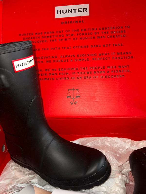 Short hunter boots matte on sale black