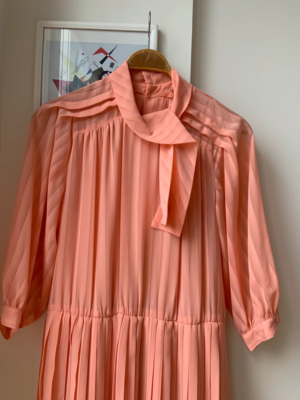 Vintage Pink long plaited dress 3