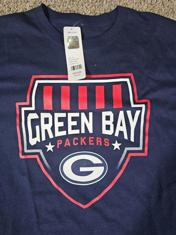 Nfl Green Bay Packers Power Shield Tshirt Nwt Blue 2