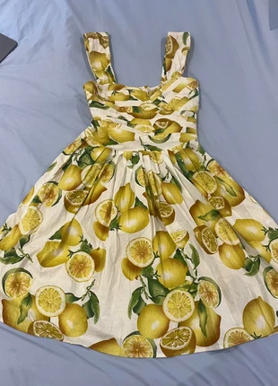 Lemon fruit print yellow white a line cotton summer dress, brand: Atmosphere, condition: Very good, size: XS / UK 4-6, £10.00, £11.20 includes Buyer Protection