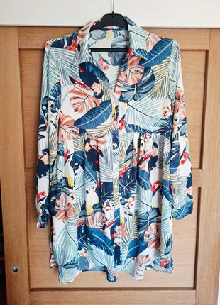 Jolie robe chemise manches longues imprimé tropical Belcci taille L/XL 40/42, marque: "BELCCI", état: Très bon état, taille: L / 40 / 12, 7,00 €, 8,05 € Protection acheteurs incluse