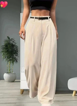 Pantalon tailleur jambe large plissé beige élégant 100% coton taille 34 (ref 74), brand: ELEGANTE, condition: New without tags, size: S / 36 / 8, €24.00, €25.90 includes Buyer Protection