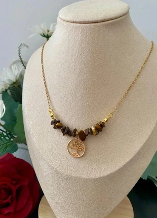 Collier breloque arbre de vie et phases lunaires , pierres œil de tigre, marke: Fait Main, zustand: Neu, mit Etikett, 12,00 €, 13,30 € inklusive Vinted-Käuferschutz