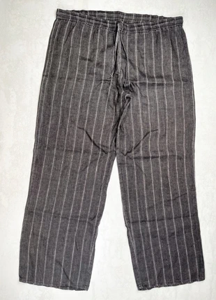 Pantalon Lin marron rayures verticales, Taille 48, Très bon état, marca: pas de marque, estado: Muito bom, tamanho: 4XL / 48 / 20, €5.00, €5.95 inclui Proteção do Comprador
